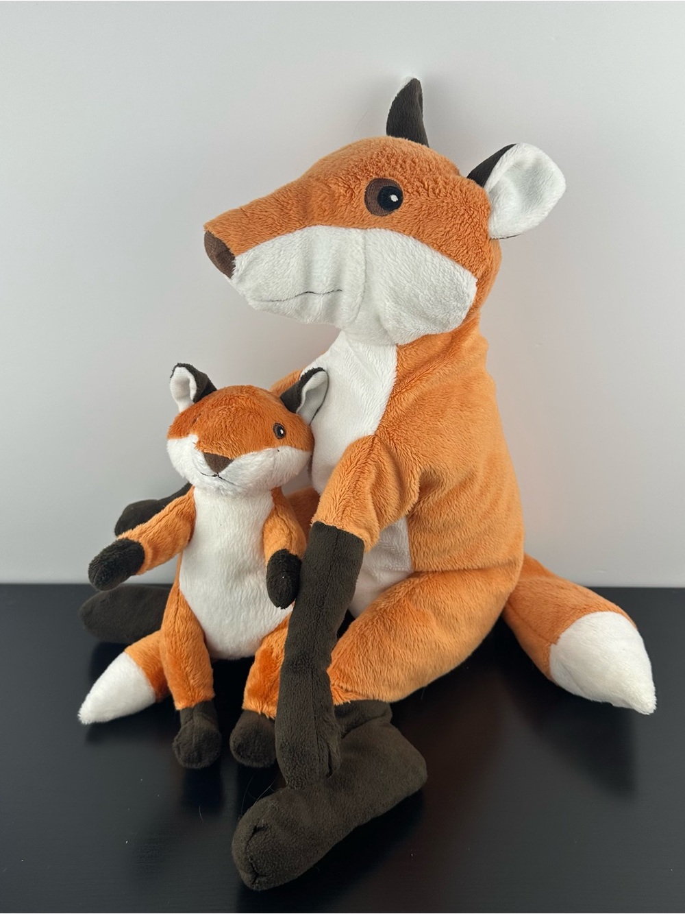 IKEA Vandring Orange Fox Plush Stuffed Animal 12” + 8”